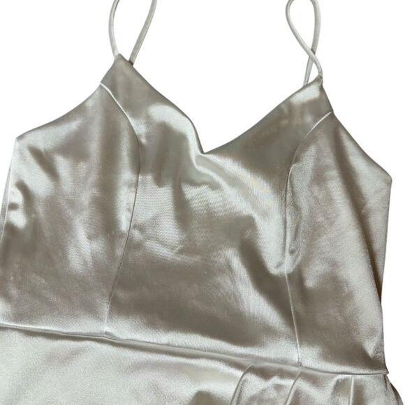 Lulus Forever Your Girl White Satin Bodycon Dress. Size Small - Picture 8 of 10